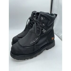 Timberland Pro Met Guard Work Boot Men's 10 M Steel Toe Black Leather 53530 WP